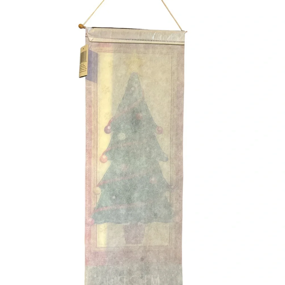 Merry Christmas Tree Hanging Banner 30” x 10”